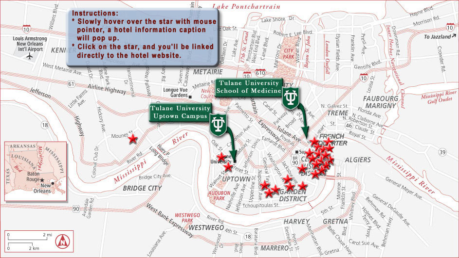 Hotels New Orleans Hotel Map